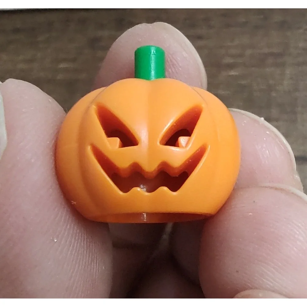 Lego Orange Minifig Headgear Halloween Pumpkin Jack O' Lantern 20695pb01